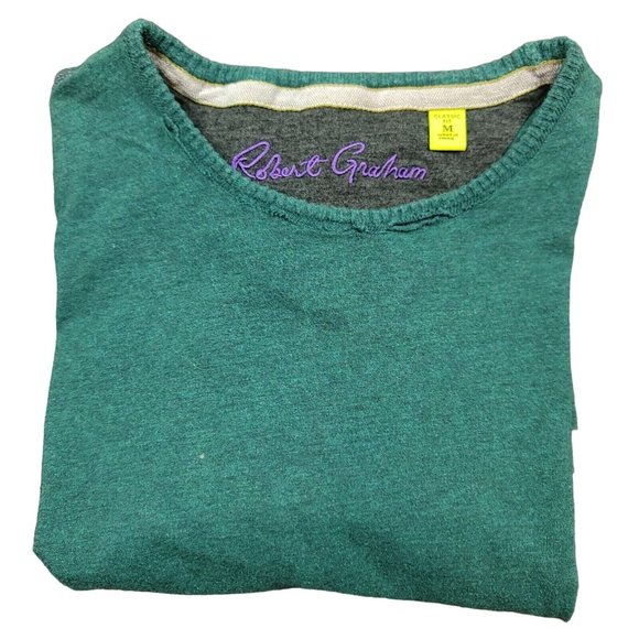 Robert Graham Mens M Sweater Classic Fit Green Casual Pullover Luxury Feel ISSUE - Picture 3 of 12